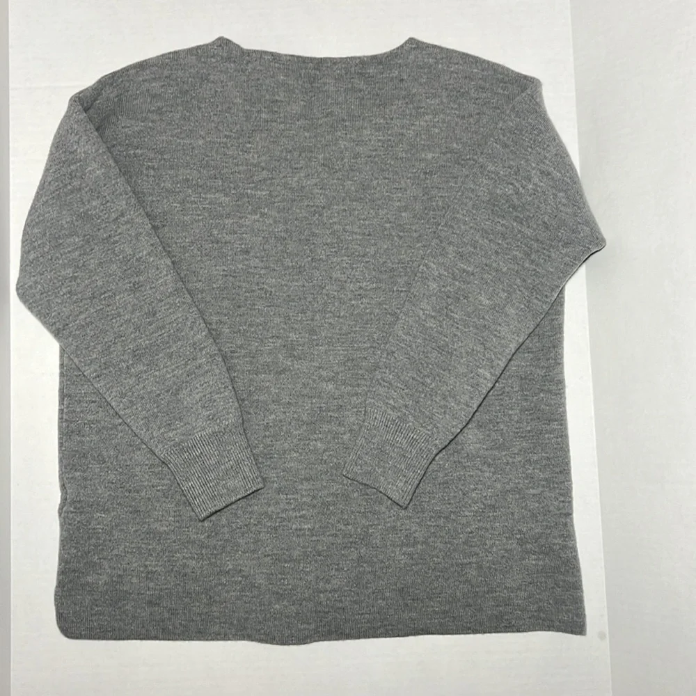 J.Crew Women's Charcoal Grey Long Sleeve 100% Merino Wool Sweater Warm L
